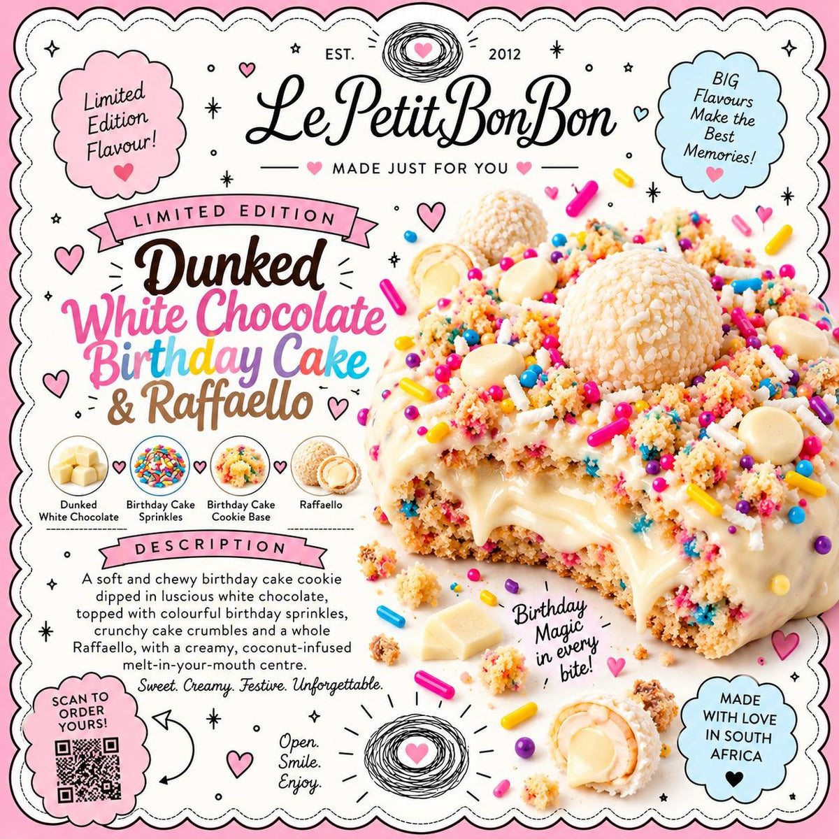 Signature Cookie - Dunked White Chocolate Birthday Cake & Raffaello (Limited Edition)